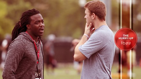 Kareem Walker and Jake Hausmann at Ohio State on Friday.