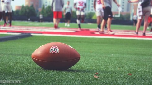 Ohio State freshmen football players first practice Monday.