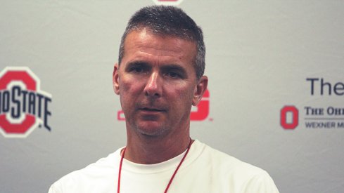 Urban Meyer discusses the first day of practice with the media at Ohio State.