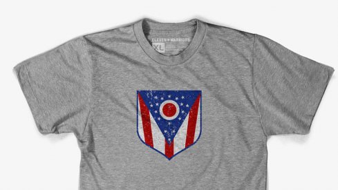 The Ohio Crest tee honors the greatest state flag in the land, the Ohio Burgee.