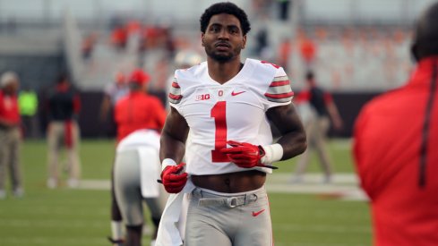 Braxton Miller warms up.