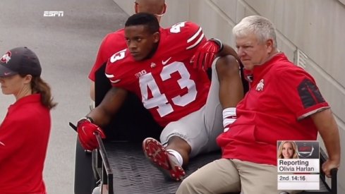 Darron Lee carted off vs. Western Michigan.