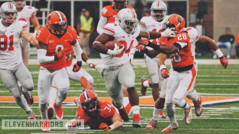 Carlos Hyde mauls Illinois.