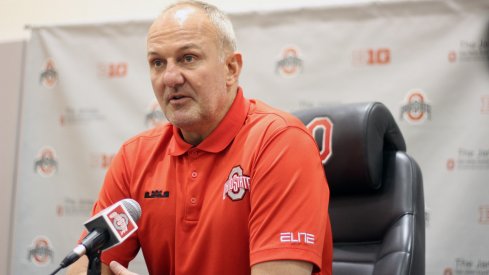 Thad Matta meets with the media. 