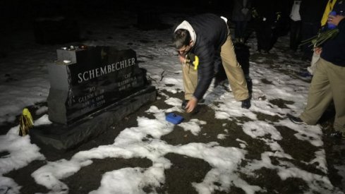 Jim Harbaugh smashing a Buckeye.