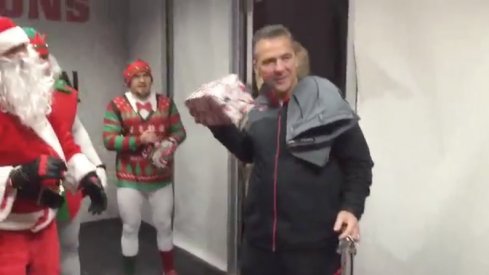 Urban Meyer had some special visitors at the Woody Hayes Athletic Center Monday.