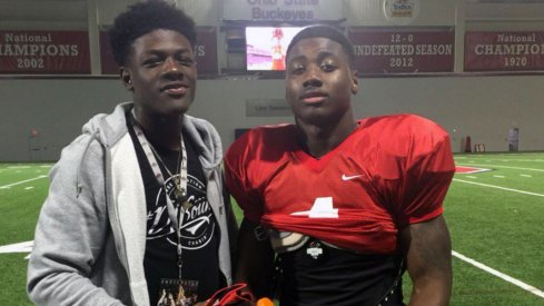 Jahsen Wint and Curtis Samuel during Wint's official visit.