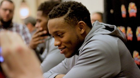 Darron Lee meets with the media at the Fiesta Bowl.