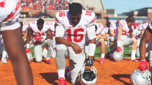 Barrett, Elflein and McMillan captains at Ohio State in 2016.