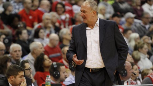 Thad Matta discusses a call with an official earlier this season.