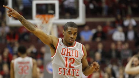 A.J. Harris points to the crowd earlier this season.