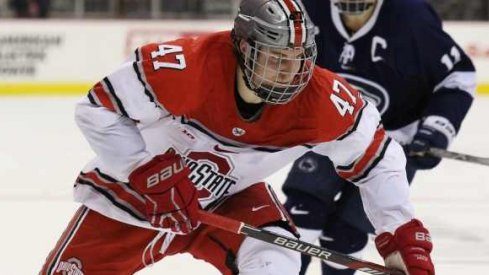 Josh Healey skates against Penn State