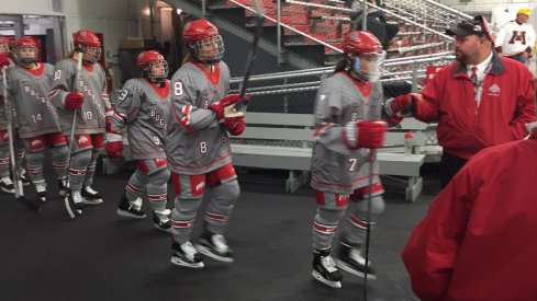 The women's hockey Buckeyes take the ice at the Ohio State Ice Rink