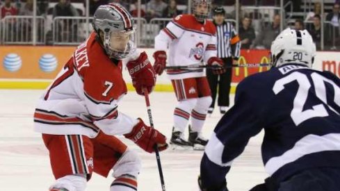 Ohio State's Nick Schilkey skates against Penn State