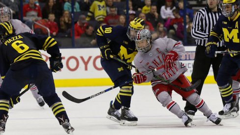 Nick Schilkey lifted Ohio State hockey to victory over No. 6 Michigan.