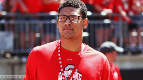 Michigan commitment Leonard Taylor at today's Ohio State spring game.