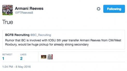 Armani Reeves, Boston College graduate transfer