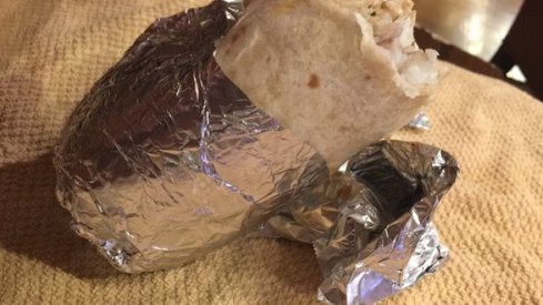 An ingenious foil burrito stand.