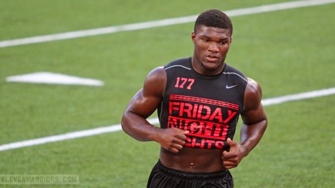 Cam Akers at Ohio State's Friday Night Lights camp last summer.