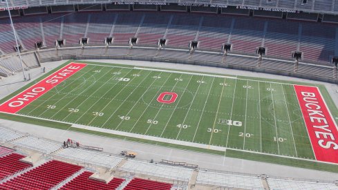 Ohio Stadium from above.