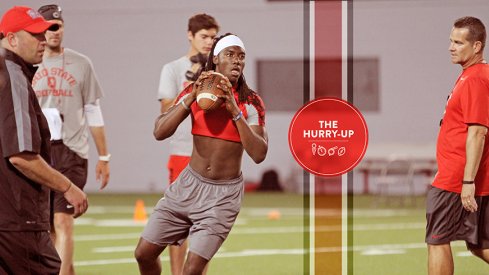 Emory Jones at Ohio State on Tuesday afternoon.