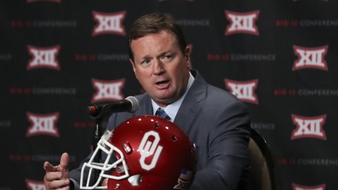 Jul 19, 2016; Dallas, TX, USA; Oklahoma Sooners head coach Bob Stoops speaks to the media during the Big 12 Media Days at Omni Dallas Hotel. Mandatory Credit: Kevin Jairaj-USA TODAY Sports