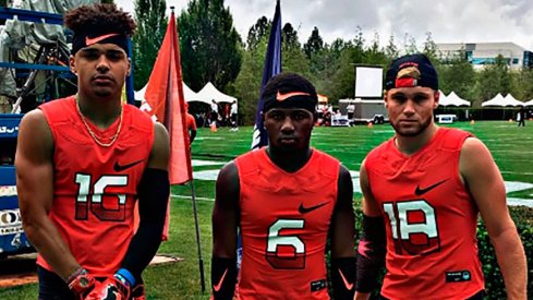 From left to right, Trevon Grimes, Tyjon Lindsey and Tate Martell