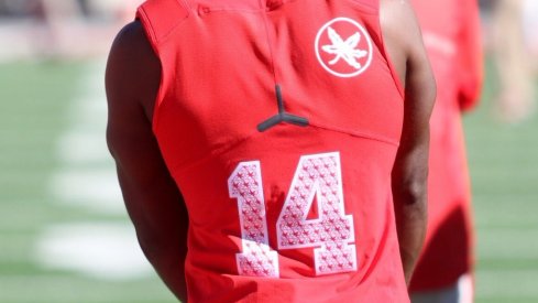 Ohio State's new numbered warm-ups.