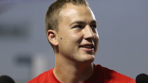 Ohio State kicker Tyler Durbin meets with the media.