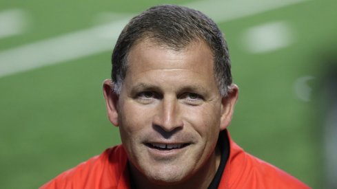 Ohio State co-defensive coordinator Greg Schiano meets with the media. 