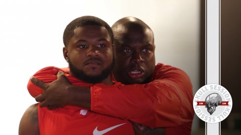 Mike Weber and Tony Alford embraced for the September 20th 2016 Skull Session