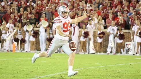 Cameron Johnston punting one of five times against Oklahoma.