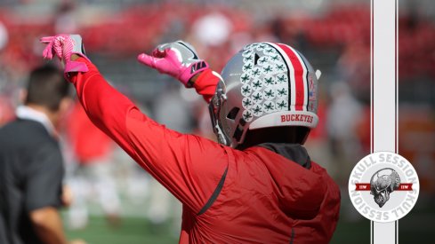 Demario McCall stretches for the October 14th Skull Session