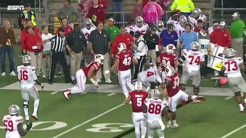 Ref smacks Urban Meyer in the face.