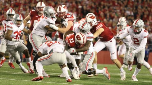 Ohio State's defense swarmed Wisconsin on 1st down after halftime. 