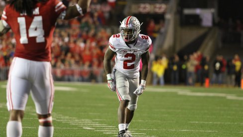 Dontre Wilson lines up against Wisconsin.