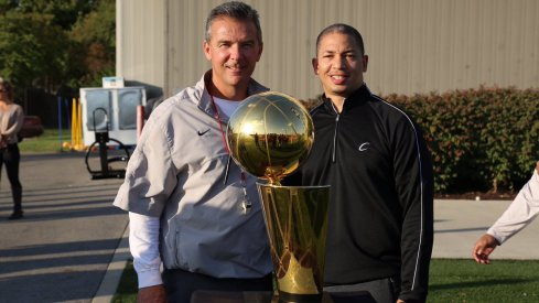 Coach Urban Meyer Tyronn Lue Larry O'Brien Trophy.