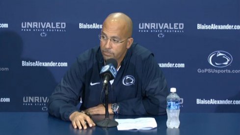 James Franklin meets with assembled media.