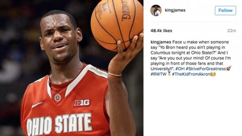 LeBron James says he'll definitely be playing in front of Ohio State fans tonight.