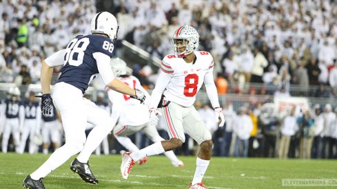 Gareon Conley guards Mike Gesicki.