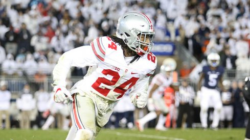 Malik Hooker in action against Penn State.