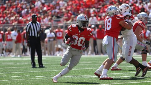 Demario McCall runs the ball against Bowling Green.