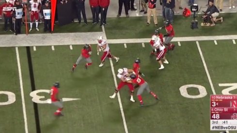 Malik Hooker returns interception against Nebraska, 