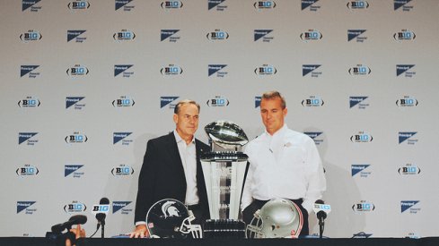 Mark Dantonio and Urban Meyer at Big Ten media days.