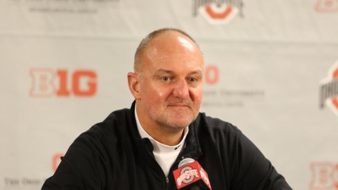 Ohio State head coach Thad Matta at the podium Wednesday. 