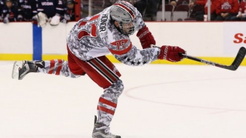 Dave Gust recorded four goals in Ohio State hockey's series against Connecticut.