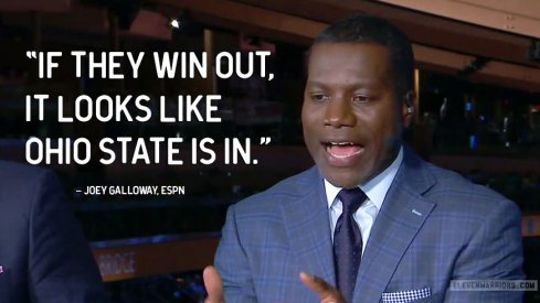 Joey Galloway thinks Ohio State is in the playoffs if they win out – regardless of whether or not the Buckeyes win the Big Ten.