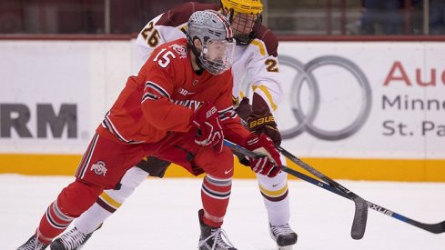 Dave Gust was one of the stars of Ohio State's B1G hockey opener at Minnesota.