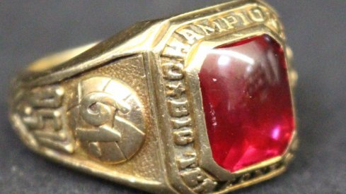 A 1962 basketball national championship ring available at the auction