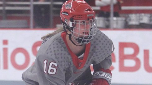 Rebecca Freiburger scored in Ohio State women's hockey's upset of No. 9 North Dakota.